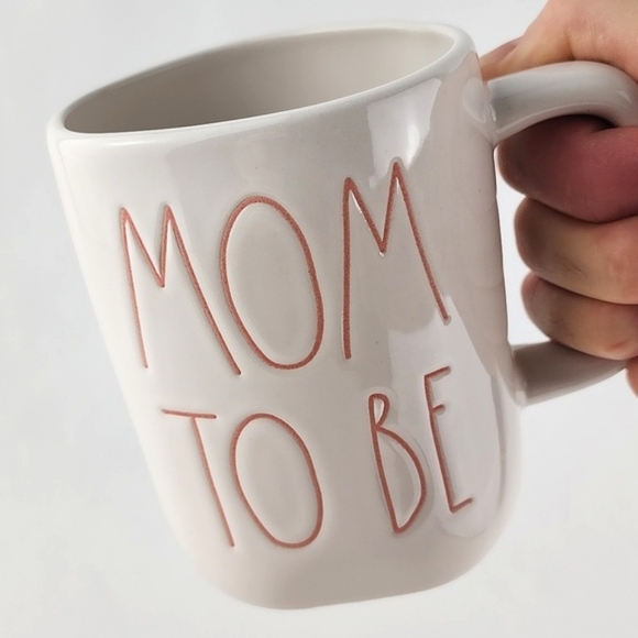 ⭐️2/ $50⭐️ Rae Dunn Artisan Collection White Mug Coffee Pink Letters MOM TO BE - Picture 7 of 10